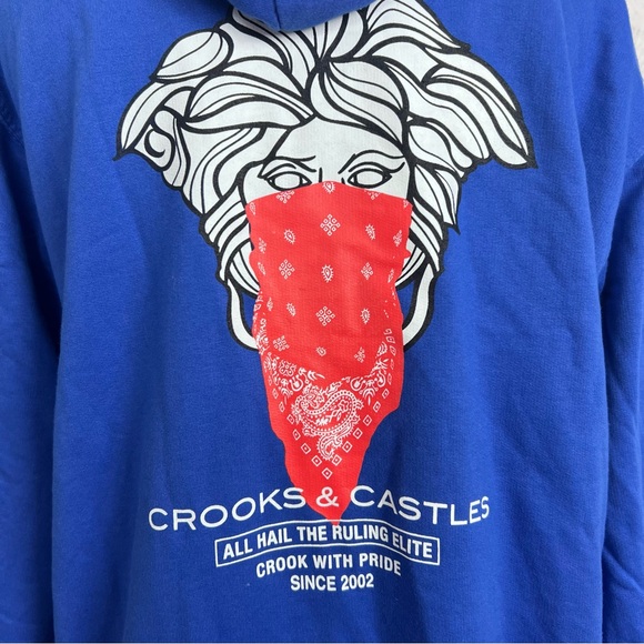 Crooks & Castles Men's Logo Graphic Pullover Fleece Hoodie Sweatshirt size L NWT - Picture 8 of 13
